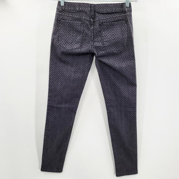 Prana Kara Gray Straight Leg Jeans Chevron Pattern 5-Pockets Women's Size 0 - Picture 2 of 8